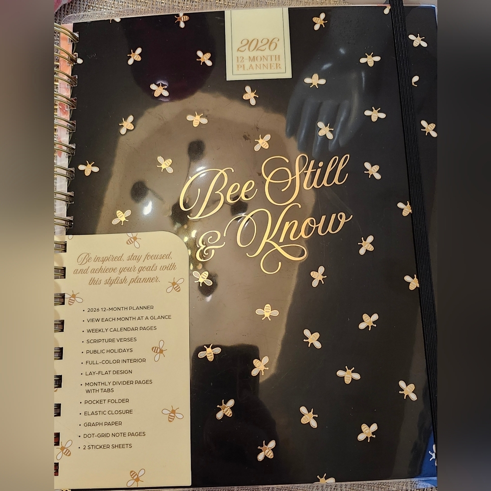 Bee Still & Know 2026 Planner - Black and Gold